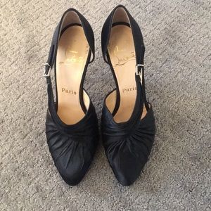 Christian Louboutin Black Satin Heels
